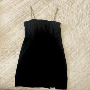 Black dress with rhinestone straps